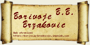 Borivoje Brzaković vizit kartica